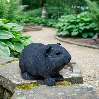 OLOMA Concrete Guinea Pig Landscape Sculpture Realistic Animal Figurine with Resin Protective Coating Heavy Durable Outdoor Indoor Decorative Display Piece Weather Resistant