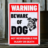 Beware of Dog Sign Schnauzer Metal Sign Warning Beware of Dog Signs for Fence Outdoor Farm Garden Gate Home Yard Decor 12x16 Inch
