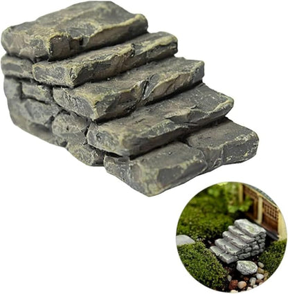 Miniature Resin Bridge, Straight Stairs, Stone Steps, Garden Fairy Ornament, Flower Pot, Plant, Micro Landscaping Decor, Bonsai Craft, Outdoor Statues, Outdoor Decor