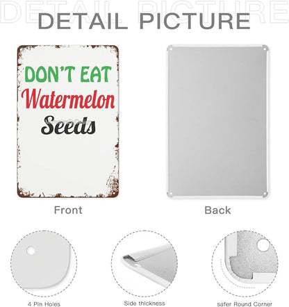 Vintage Tin Metal Sign Don t Eat Watermelon Seeds Maternity Graphic Fitted 2 8x12 Inches Retro Wall Decor for Home,Garden,Patio,Office,Kitchen,Bathroom,Funny Quotes & Motivational Decorations