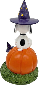 Peanuts® Snoopy and Woodstock on Jack-o-Lantern 8" Garden Statue