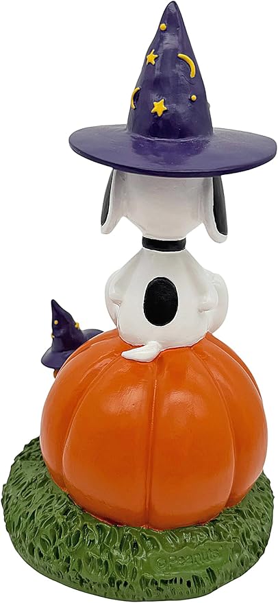 Peanuts® Snoopy and Woodstock on Jack-o-Lantern 8" Garden Statue
