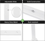HFHOME 2 PCS Adjustable Planter Box Brackets (6 to 12.5 in), Universal Window Box Brackets, Heavy Duty Metal Flower Box Wall Mounting Hooks for Balcony, Fences, Patio, and Garden - White