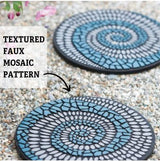 Gardener's Supply Company Recycled Rubber Swirl Stepping Stone for Garden Walkway | Outdoor Patio Décor & Lawn Pathway Landscaping | 12" Diameter x .75" H