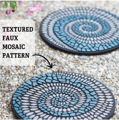 Gardener's Supply Company Recycled Rubber Swirl Stepping Stone for Garden Walkway | Outdoor Patio Décor & Lawn Pathway Landscaping | 12" Diameter x .75" H