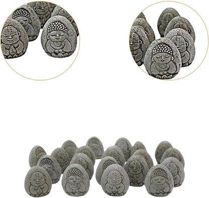 predolo 20Pcs Resin Stone Buddha Relief Statue Garden Decoration for Corridor, Study