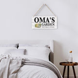 Oma Gifts Outdoor Garden Wooden Sign Decor, Indoor Garden Decoration Hanging Signs 12x6 Inches, Outdoor Porch Yard Wall Art Decor Sign, Mother's Day Gifts Birthday Gift for Mom Grandma
