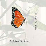 Stained Butterfly Plant Sun Catcher for Gardens, Or Patios Plant Gifts (Orange)