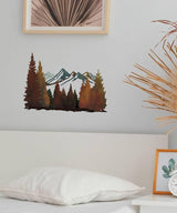 Putuo Decor Mountain Metal Wall Decor, Rustic Mountain Landscape Wall Art, Modern Farmhouse Pine Forest Scene Nature Hanging for Living Room Bedroom Office