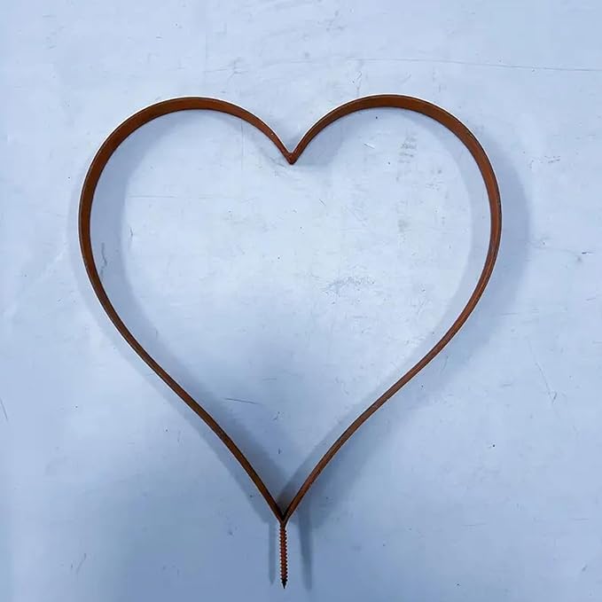 Rust Decoration Stake Metal Heart Shape Garden Decoration Rust Stake Natural Plant Outdoor Yard