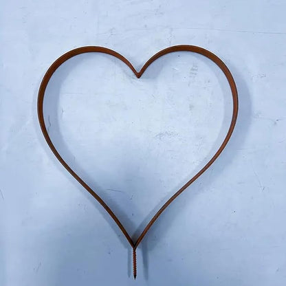 Rust Decoration Stake Metal Heart Shape Garden Decoration Rust Stake Natural Plant Outdoor Yard