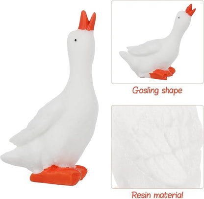 3 Pack White Miniature Goose Figurines – Resin Animal Statues for Home, Garden, Lawn, Patio, Micro Landscape, and DIY Craft Decor, Small Fairy Garden Accessories for Outdoor and Indoor Decoration