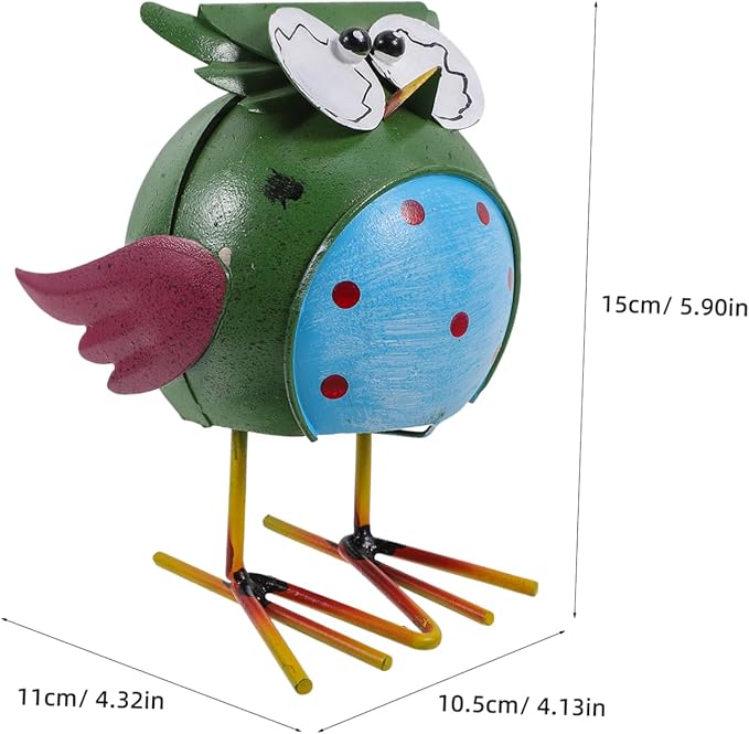 Owl Ornaments Animal Figurine Iron Garden Statue Desktop Ornament Bird Decor Outdoor Decor