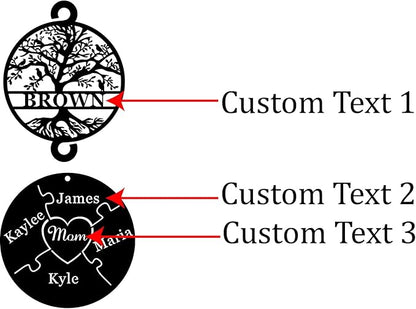 Personalised 37” Tree of Life Outdoor Wind Chimes Engraved With Child's Name, Mothers Day Gifts,Gifts for Mom from Daughter, Son - Birthday Gifts, Thank You Gifts for Mom