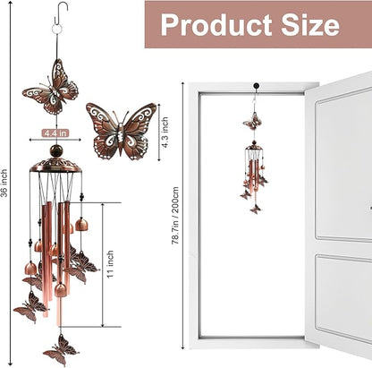 SumDirect Butterfly Wind Chime for House Decor, Wind Chimes for Outside, Memorial Wind Chimes, Memorial Gifts for Front Porch, Patio, Balcony Decor