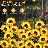 Solar Sunflower Lights - 3 Pack Waterproof