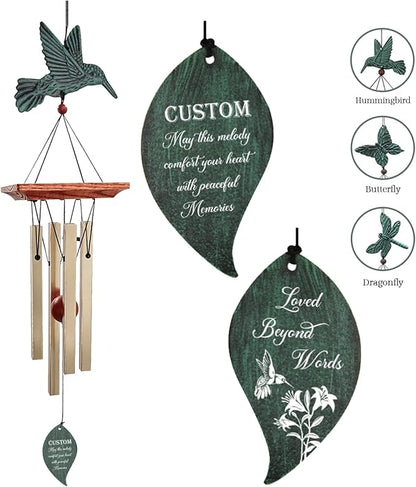 ASTARIN Memorial Custom Wind Chimes for Loss of Loved One, Wind Chimes for Patio Yard Decor, 24'' (Condolences-8)
