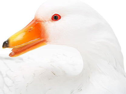 Agatige Garden Duck Ornament, Resin Duck Sculpture Statue Yard Patio Art Decor Sculptures Table Ornament for Outdoor Garden Yard (White Lying Duck)