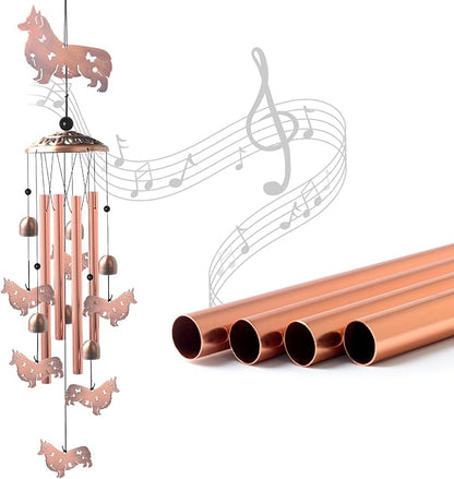 Dachshund Wind Chimes - Christmas Decorations,Garden Gifts for Women,Patio & Nursery, Memorial Day Gifts for Mom/Wife/Daughter, Whimsical Yard Decorations with Soothing Tones