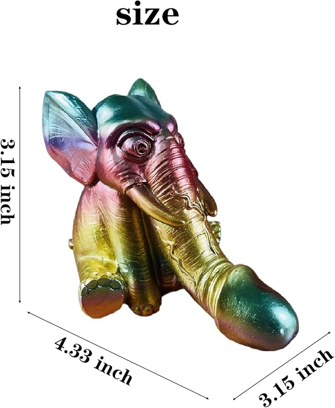 Evil Penis Outdoor Garden Statues, Funny of Tortoise Sculptures Yard Decorations Lawn Ornaments Decor Inappropriate Weird Gifts for Women Housewarming Mother's Day (Elephant)