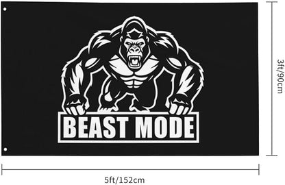 Gorilla Flag Outdoor Heavy Duty Gym Banner Double Sided 3x5 Ft Fitness Workout Flags with Brass Grommets for Room Decor, Bedroom, Garden, House Decoration