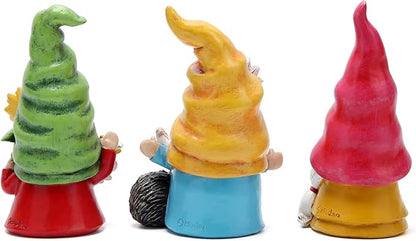 Hodao Set of 3 Spring Gnome Decorations Flower Gnomes Ornaments Decor Summer Outdoor Figurines Spring Elves for Porch, Garden Yard, Flower Bed Garden Gifts for Women, Mom