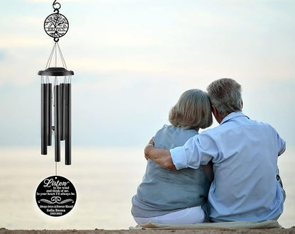 Sympathy Wind Chimes 37" Personalized Memorial Wind Chimes Memorial Personalized Memorial Wind Chime Bereavement Gifts for Loss Custom Remembrance Gift for Loss Large Personalized Wind Chimes……