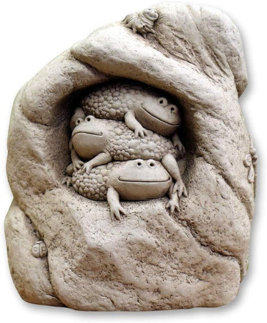 Carruth Studio, Toad Hollow Garden Statue Figurine, Original Sculpture Handcrafted in Stone, Artisan Made