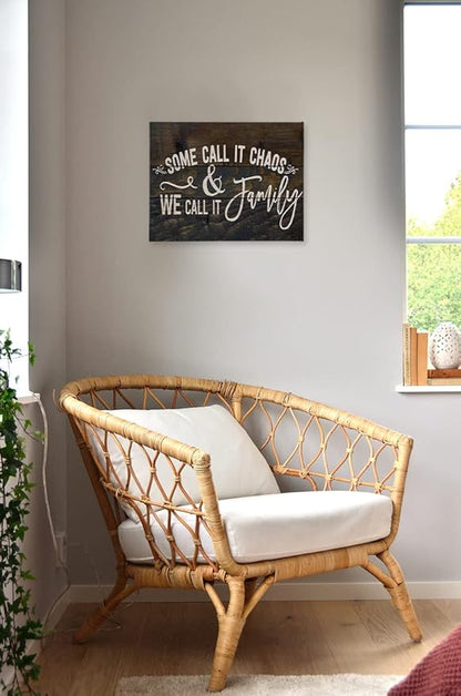 Some Call It Chaos And We Call It Family Canvas Wall Art Prints Artwork Signs Framed For Farmhouse Home Bedroom Living Room Porch Decor, 14X 11 inch,Housewarming Gift,Family Canvas Wall Decor