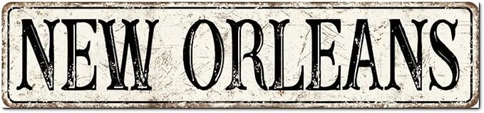 Madcolitote Rustic New Orleans Wood Signs New Orleans Custom Street Sign Vintage Country Wood Plaque Farmhouse Wall Art Wall Decor for Home Man Cave Gate Garden Bars Cafes 4x18in