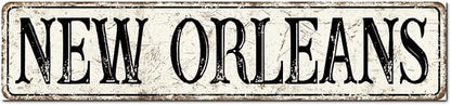 Madcolitote Rustic New Orleans Wood Signs New Orleans Custom Street Sign Vintage Country Wood Plaque Farmhouse Wall Art Wall Decor for Home Man Cave Gate Garden Bars Cafes 4x18in
