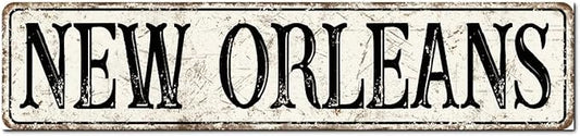 Madcolitote Rustic New Orleans Wood Signs New Orleans Custom Street Sign Vintage Country Wood Plaque Farmhouse Wall Art Wall Decor for Home Man Cave Gate Garden Bars Cafes 4x18in