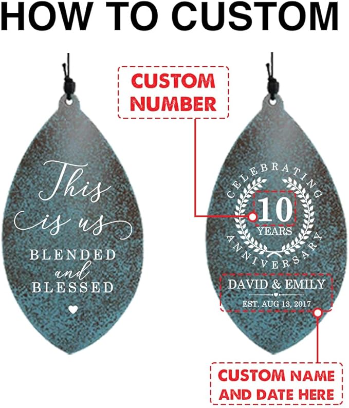 ASTARIN Personalized 20th 50th Anniversary Wind Chime, Happy Anniversary Wedding Valentine's Day Gift for Wife Husband Men Women Sister, Keepsake Decorations for Parents Couples(Produced in USA)