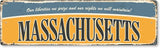 SmartSign 4 x 14 inch Massachusetts State Vintage Metal Sign “Liberties We Prize”, 40 mil Rustproof Aluminum with Clear Overcoat, Retro Wall Décor, Multicolor, Made in USA