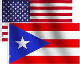 2Pack-American&Puerto Rico Flag Large 3x5 Ft, Moderate Outdoor/Indoor Both Sides 100D Polyester-Brass Grommets for Easy Display USA Puerto Rican Flags 3' x 5' Banner
