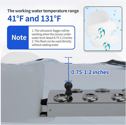 Ultrasonic Mist Maker 6 Head Mist Maker Fogger 5000ml/H Ultrasonic Mister Fogger 200W Atomizer Pond Fogger IP67 Waterproof Fog Mist Machine with Float for Garden Rockery Halloween Decor (6 Heads)