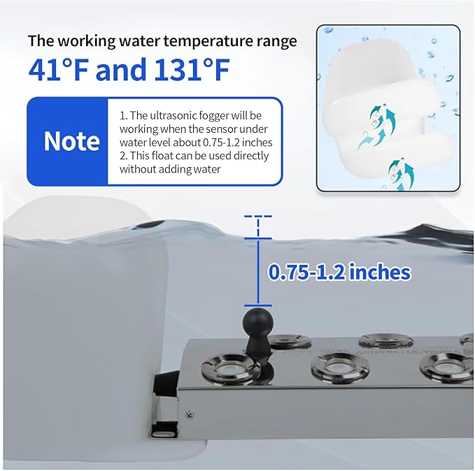 Ultrasonic Mist Maker 12 Head Mist Maker Fogger 9000ml/H Ultrasonic Mister Fogger 400W Atomizer Pond Fogger IP67 Waterproof Fog Mist Machine with Float for Garden Rockery Halloween Decor (12 Heads)