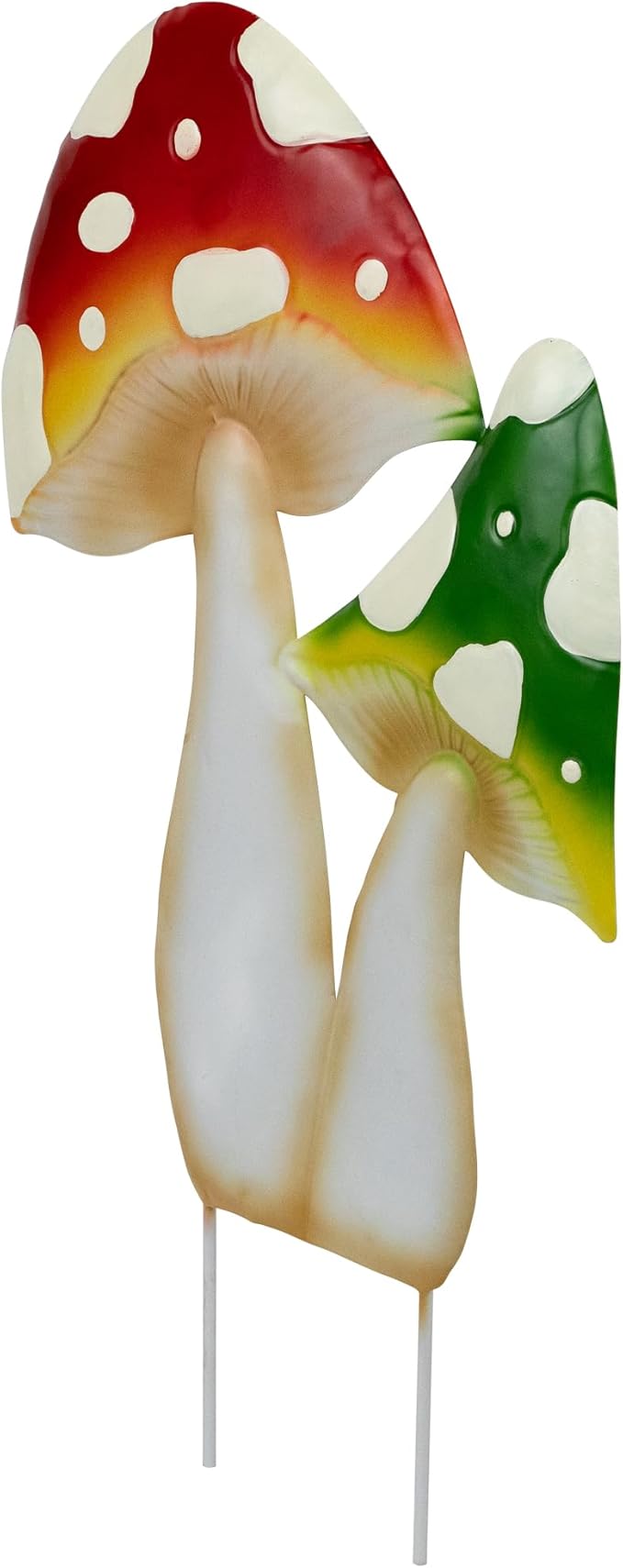 Northlight Double Mushrooms Outdoor Garden Stake - 16" - Red and Green
