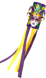 NOVWANG Mardi Gras Windsock, 40 Inch Wind Socks Mardi Gras Outdoor Decorations Purple Green Yellow Carnical Festive Flags for Yard Garden Home Party Hanging Decor