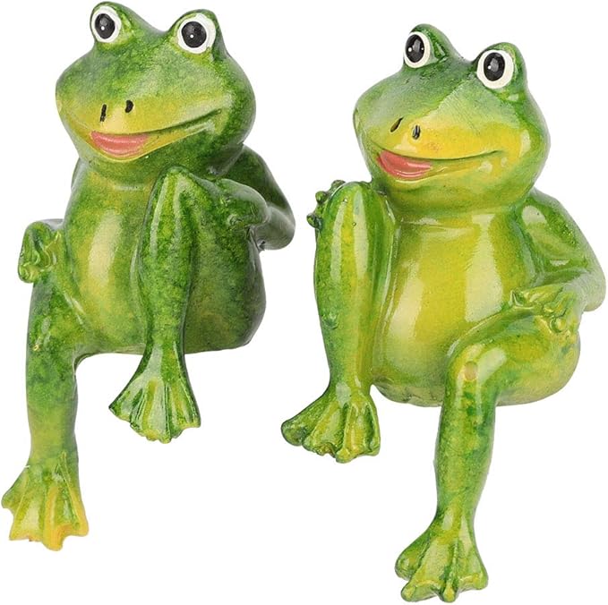 GLOGLOW Handcrafted Animal Decoration, 2pcs Cute Resin Sculpture Courtyard Garden Outdoor Garden Ornament Park Villa Landscape for Home Desk