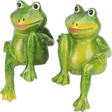 GLOGLOW Handcrafted Animal Decoration, 2pcs Cute Resin Sculpture Courtyard Garden Outdoor Garden Ornament Park Villa Landscape for Home Desk
