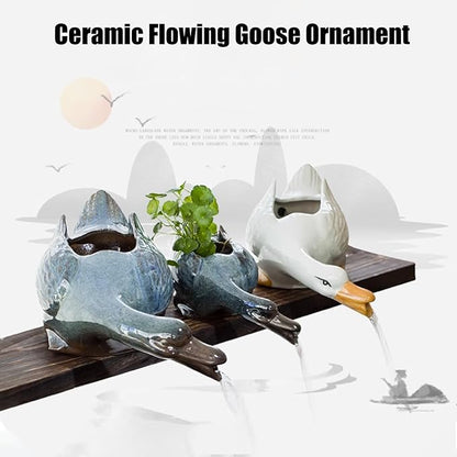Animal Pond Fountains, Animal Pond Spitters, Duck Shape Ponds Water Spitters, with Water Pump, Outdoor Garden Fountain Spitter Ponds Water Feature(Blue,13.7x5.9x5.1in)