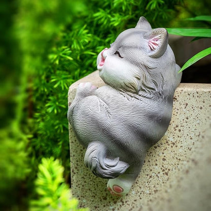 Cat Flower Pot Huggers for Flower Pots, Cute Plant Pot Hanger Ornaments, Funny Plant Decorations for Pots, Resin Cat Figurines for Garden Planters Edge Hanging Decor (C)