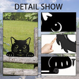 WADORN Metal Black Cat Garden Decor, Cat Silhouette Decorative Garden Stake Kitten Yard Art Cute Animal Wall Decor for Cats Lover Farmhouse Statue for Garden Backyard Patio Lawn Home Outdoor Decor