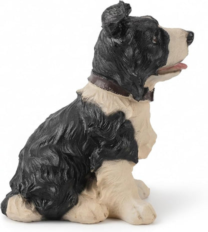 Tuxedo Border Collie Statues Outdoor Decorative, Dog Memorial Statue for Yard Lawn Patio Porch, Garden Pet Grave Marker Figures,