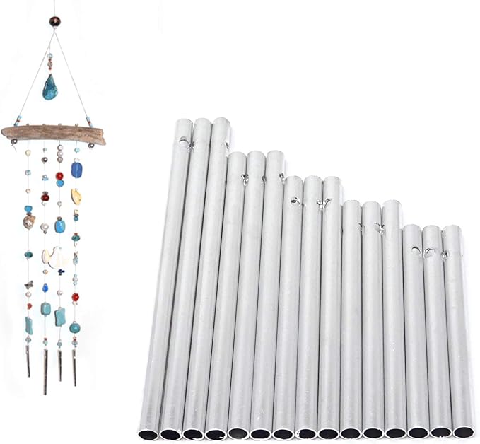 HONBAY 30PCS Silver Wind Chime Tubes Empty Aluminum Tubes Wind Chime kit Parts Supplies for Home Garden Outdoor Hanging Decorations (70/80/90/100/115mm)