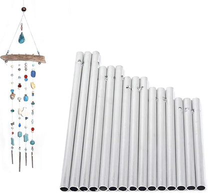 HONBAY 30PCS Silver Wind Chime Tubes Empty Aluminum Tubes Wind Chime kit Parts Supplies for Home Garden Outdoor Hanging Decorations (70/80/90/100/115mm)