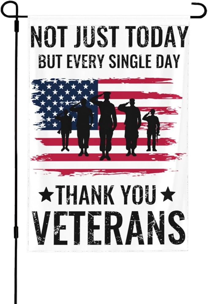 Thank You Veterans Garden Flags 12×18 Inch Double Sided Decorative Yard Banner Seasonal Flag for Outdoor Outside Decor