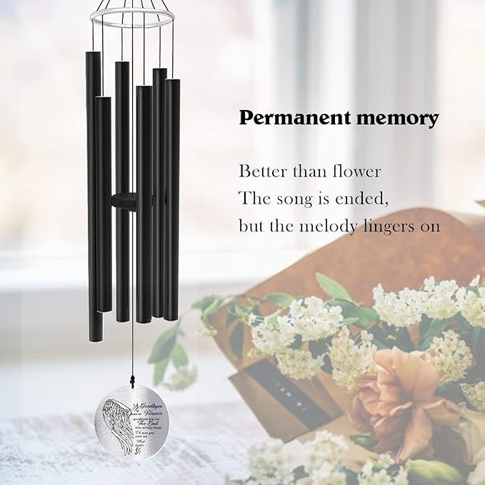 ASTARIN Personalized 30" Bereavement Wind Chimes for Outside, Memorial Gift in Remembrance of a Loved One, Sympathy Gift for Loss of Mother Father Husband, Garden Patio Decor