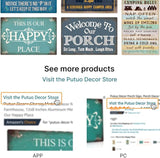 Putuo Decor Welcome to Our Porch Sign, Aluminum Metal Wall Sign for Home, Bar, Farmhouse, 12x8 Inches Use Outdoor/Indoor